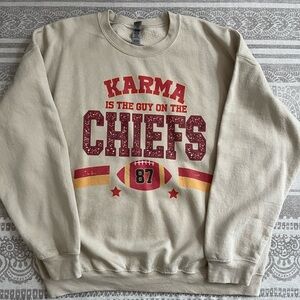 “Karma is the guy on the Chiefs” sweatshirt